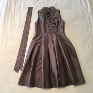 Petite sleeveless fit & flare party dress